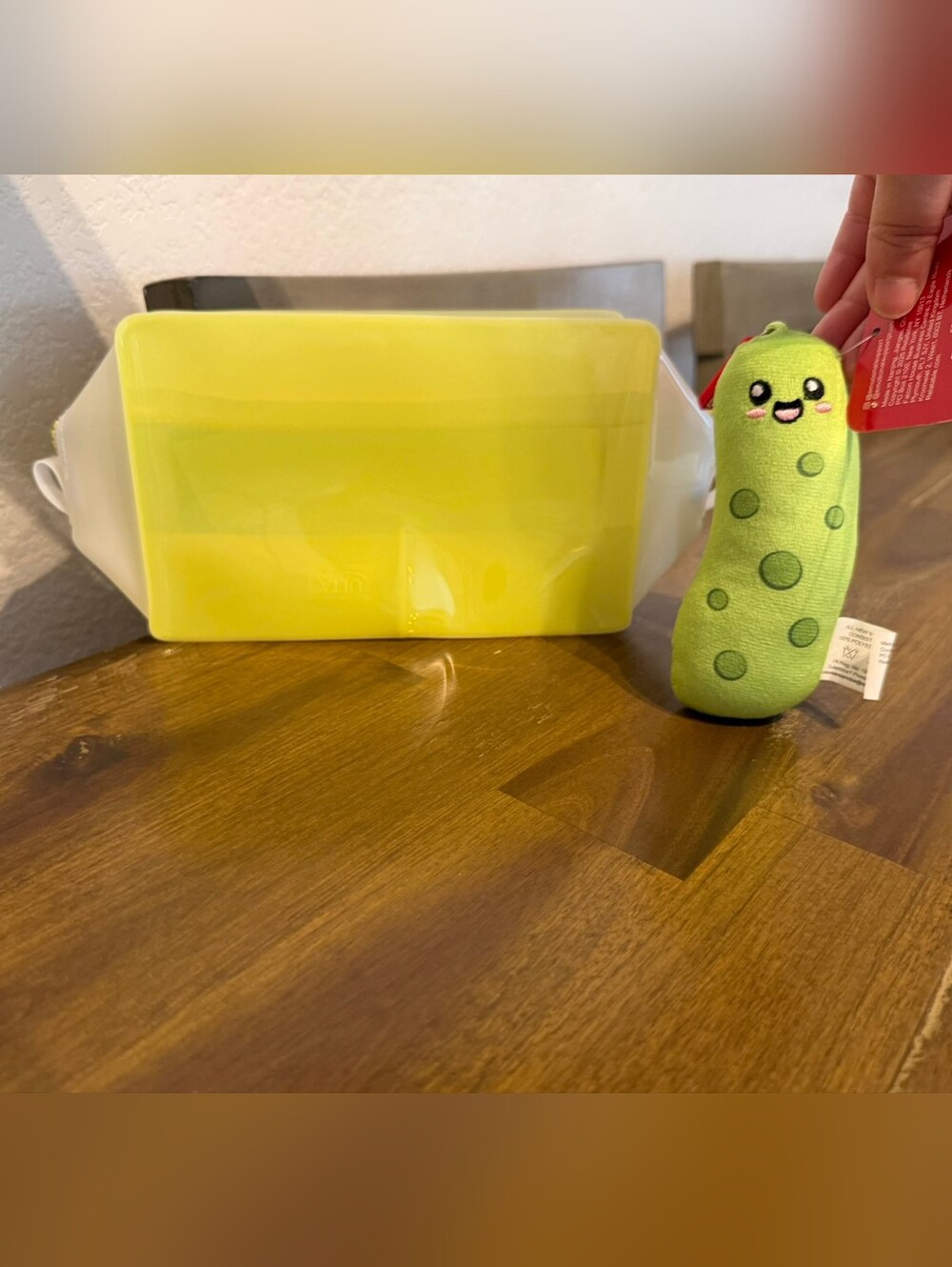 What Do You Want Meme? Emotional Support Pickle Keychain & Neon Makeup Pouch